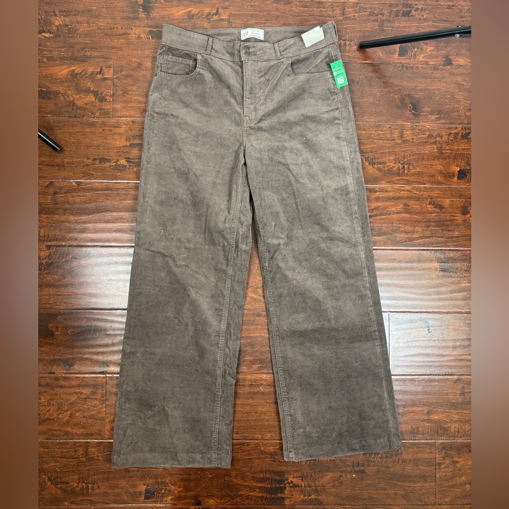 NWT Tall Gap High Rise Stride Corduroy Pants, 16T/33T Full Length Wide Leg Jeans